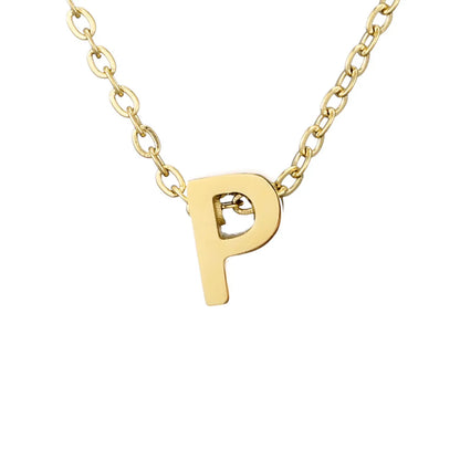 Lady Letter Stainless Steel Titanium Steel Plating Pendant Necklace