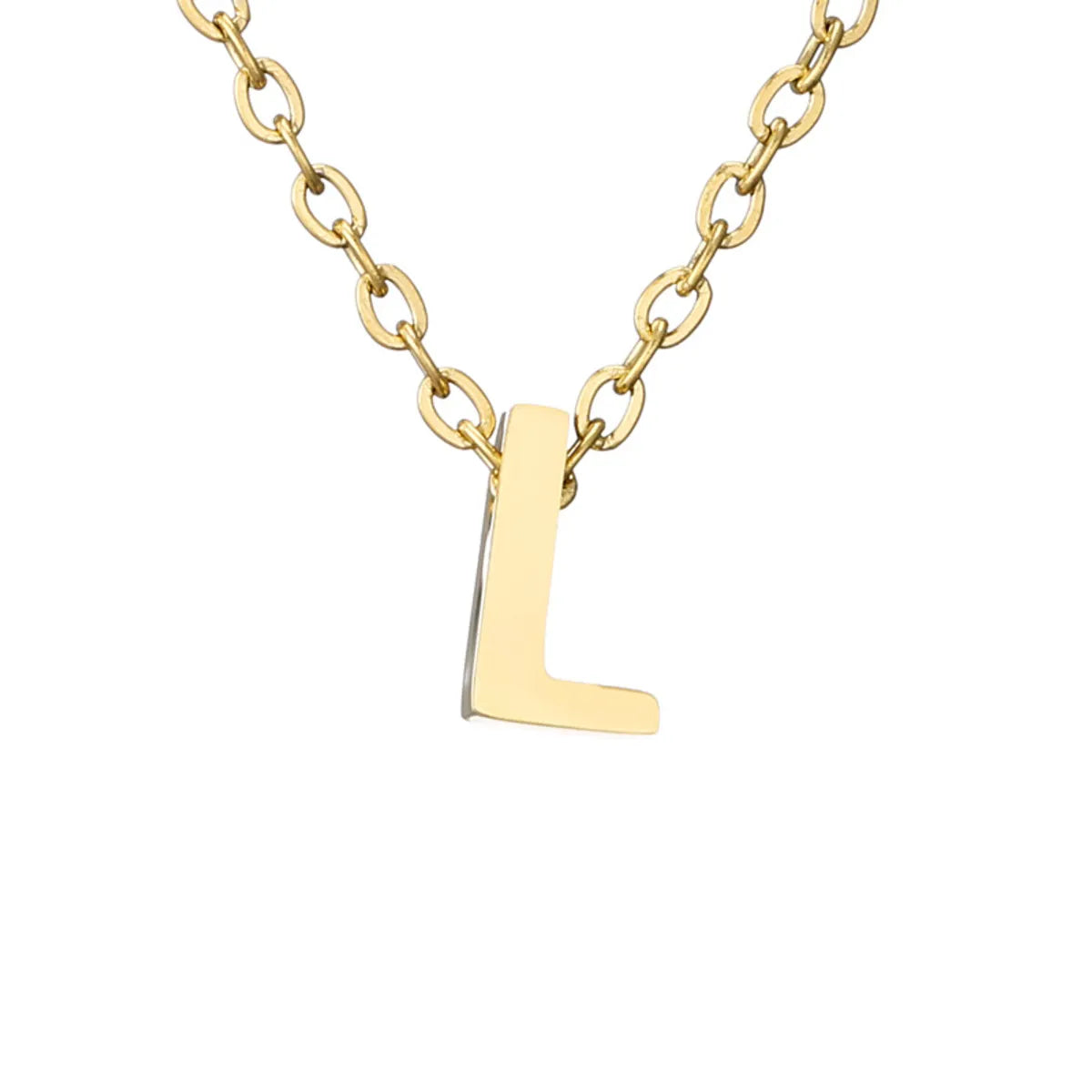 Lady Letter Stainless Steel Titanium Steel Plating Pendant Necklace