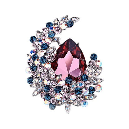 Lady Moon Alloy Inlay Artificial Gemstones Women'S Brooches