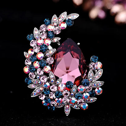 Lady Moon Alloy Inlay Artificial Gemstones Women'S Brooches