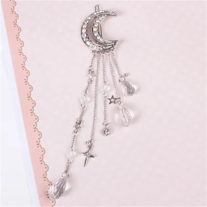 Lady Moon Alloy Plating Inlay Artificial Gemstones Hair Clip