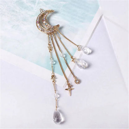 Lady Moon Alloy Plating Inlay Artificial Gemstones Hair Clip