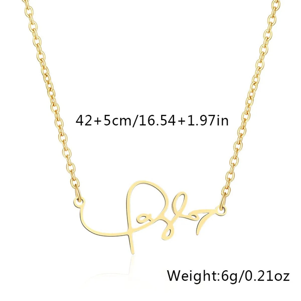 Lady Number Stainless Steel Alloy Polishing Necklace