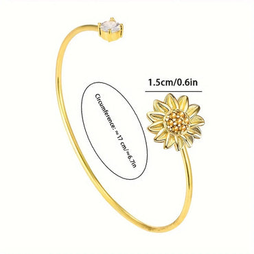 Lady Pastoral Flower Alloy Wholesale Bangle