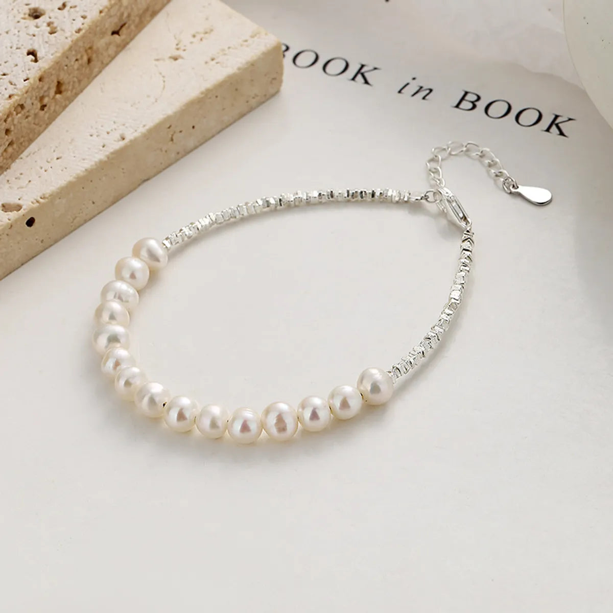 Lady Pearl Sterling Silver Beaded Plating Bracelets