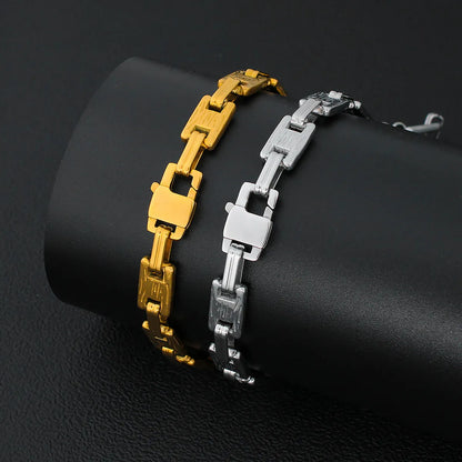 Lady Rectangle Stainless Steel Plating Bracelets Necklace