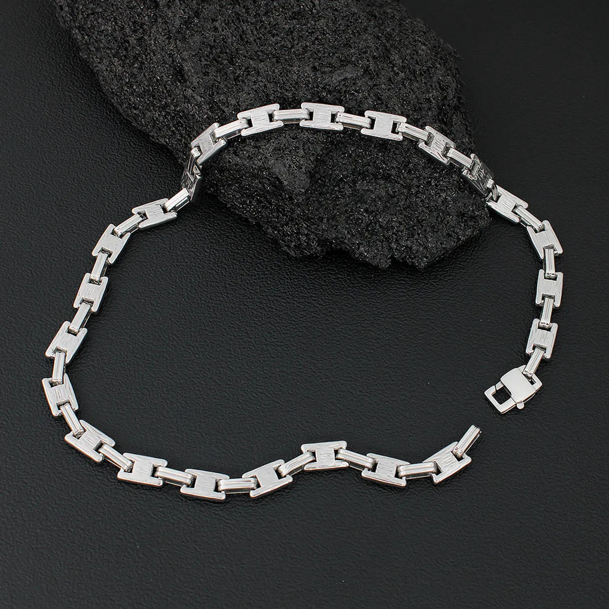 Lady Rectangle Stainless Steel Plating Bracelets Necklace