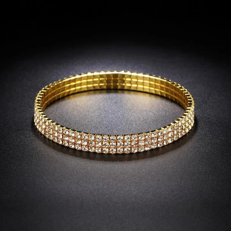 Lady Round Alloy Plating Inlay Rhinestones Zircon Gold Plated Silver Plated Women'S Anklet