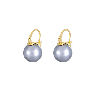 Lady Round Imitation Pearl Women'S Earrings 1 Pair