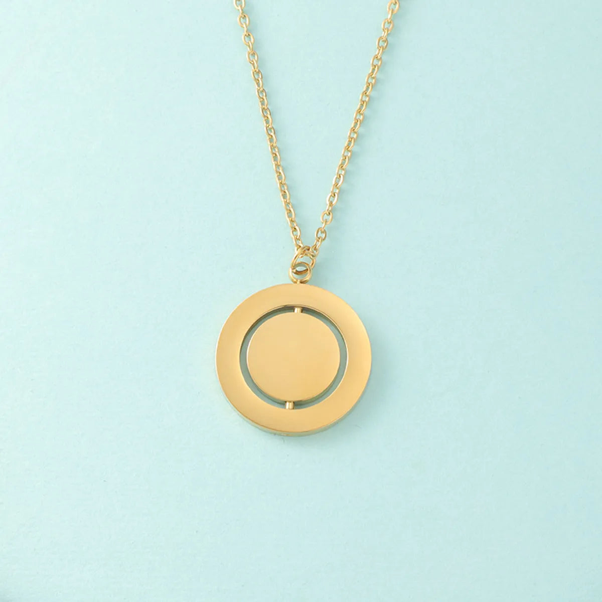 Lady Round Stainless Steel Pendant Necklace In Bulk