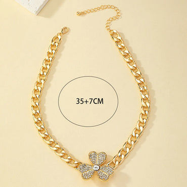 Lady Shamrock Gold Plated Rhinestones Alloy Wholesale Choker