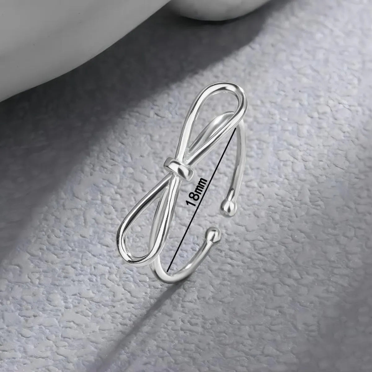 Lady Simple Style Circle Bow Knot Sterling Silver Plating Gold Plated Open Rings