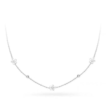 Lady Simple Style Flower Sterling Silver Plating Necklace