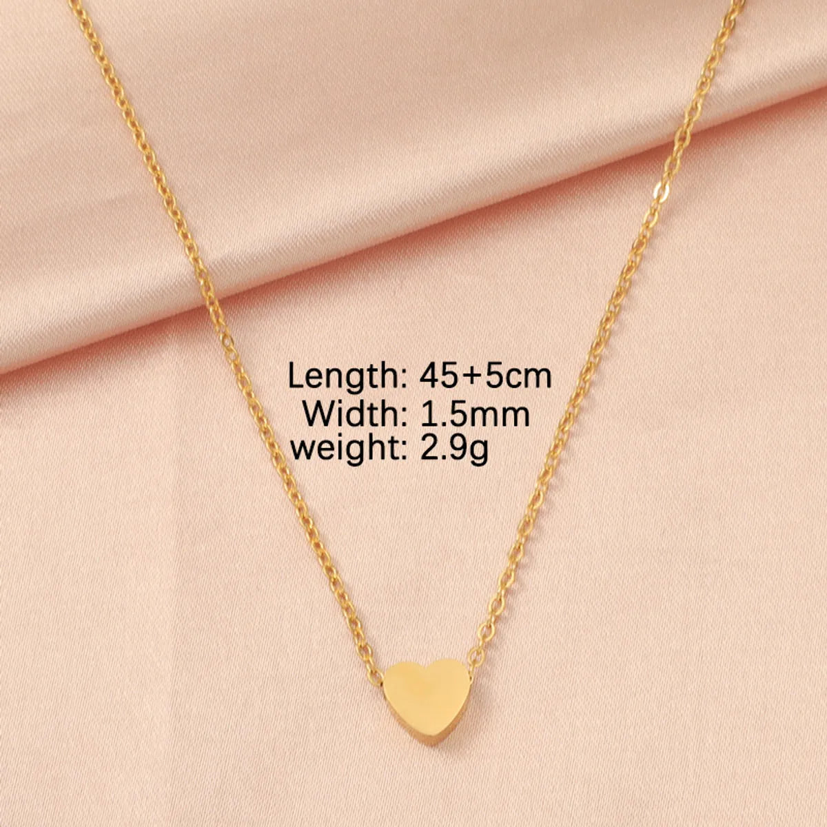 Stainless Steel 18K Gold Plated Lady Simple Style Star Moon Heart Shape None Pendant Necklace