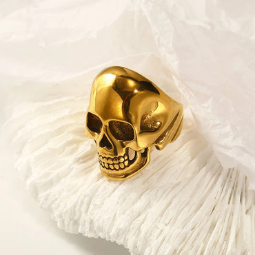 Lady Skull Titanium Steel Plating Rings