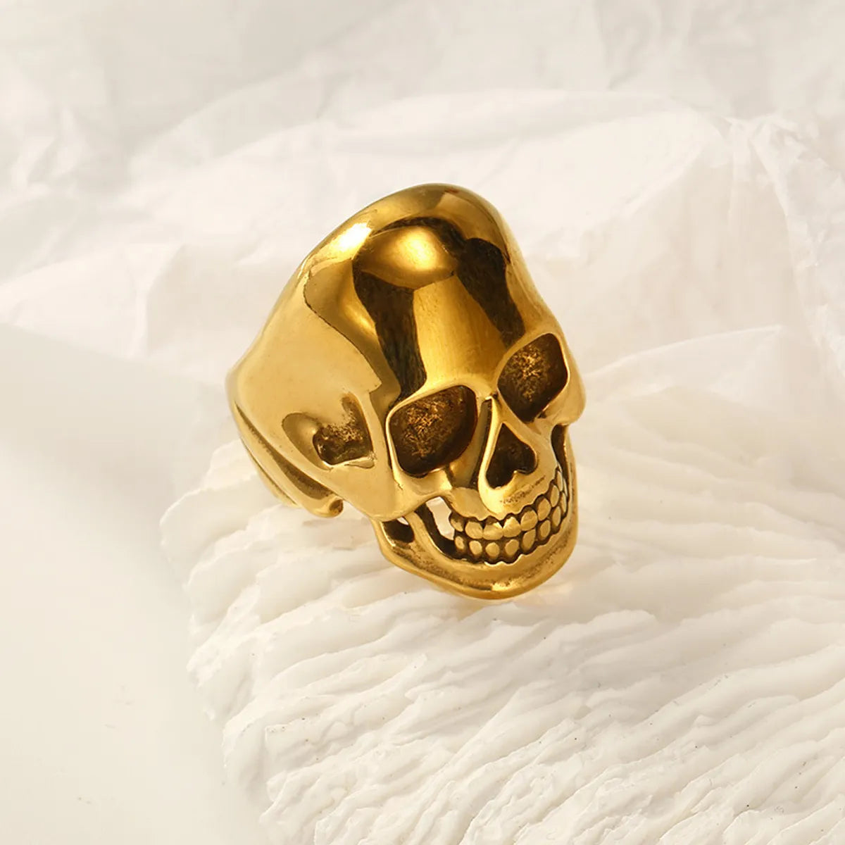 Lady Skull Titanium Steel Plating Rings