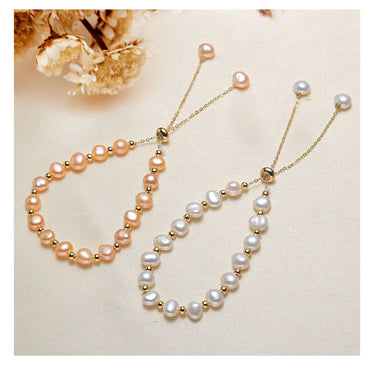 Lady Solid Color Alloy Freshwater Pearl Bracelets In Bulk