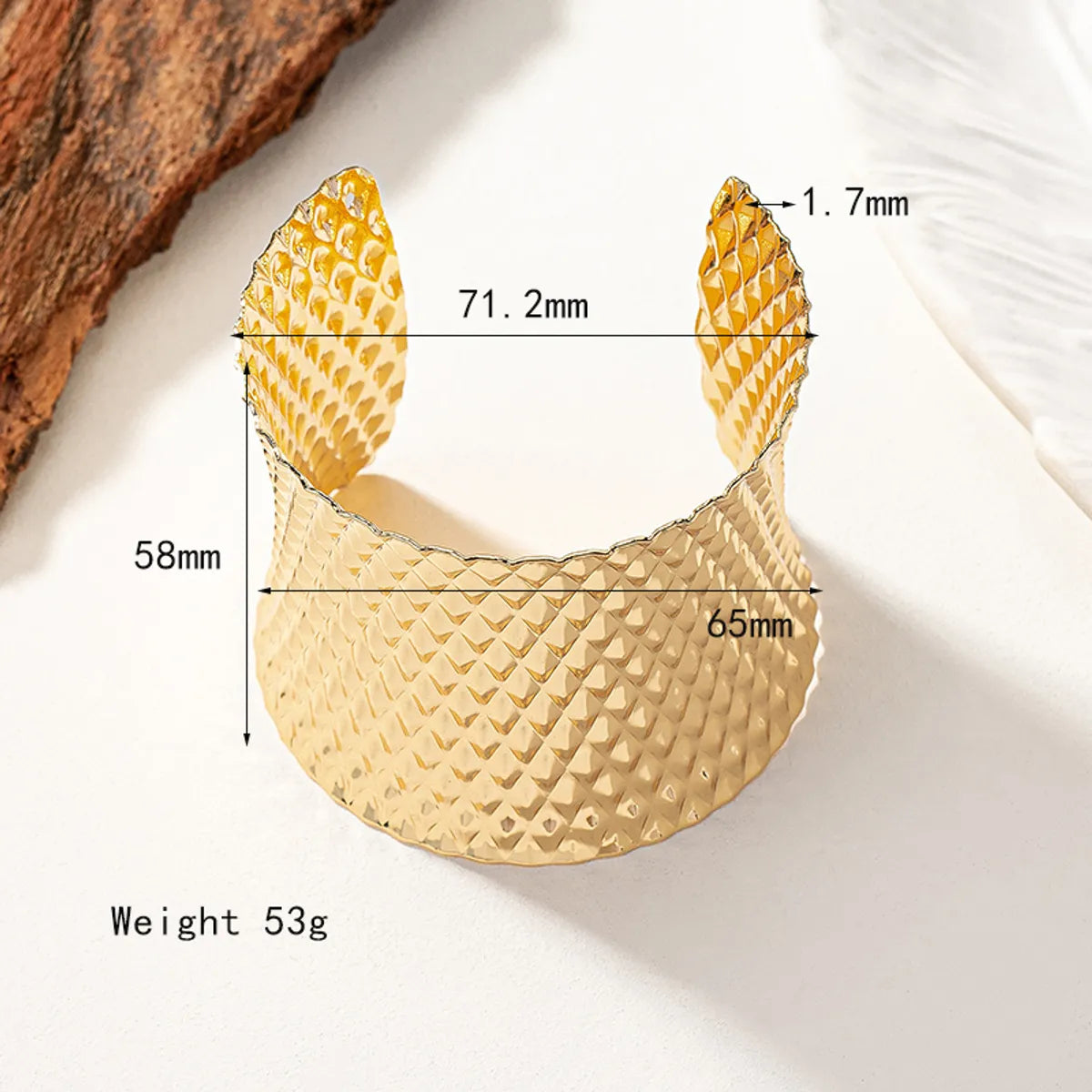 Lady Solid Color Alloy Plating 14k Gold Plated Women'S Cuff Bracelets