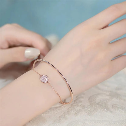 Lady Solid Color Copper Plating 18k Gold Plated Bracelets