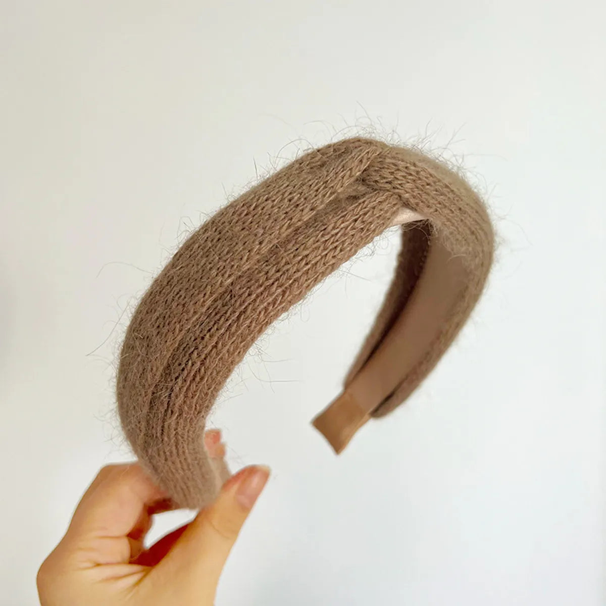 Lady Solid Color Knit Handmade Hair Band