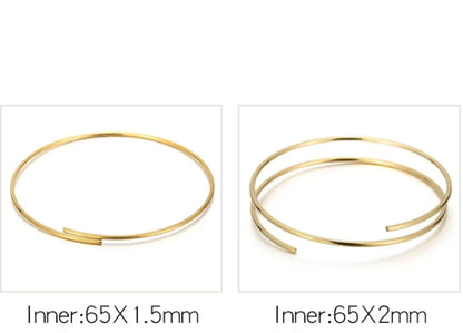 1 Piece Stainless Steel 18K Gold Plated Solid Color