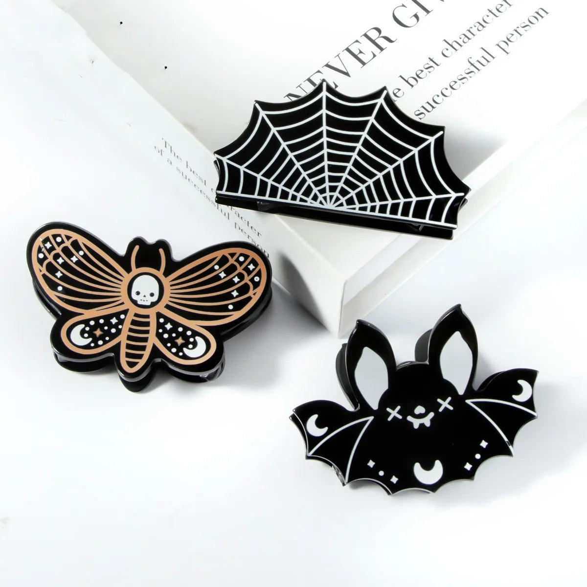 Lady Spider Web Bat Butterfly Arylic Hair Claws