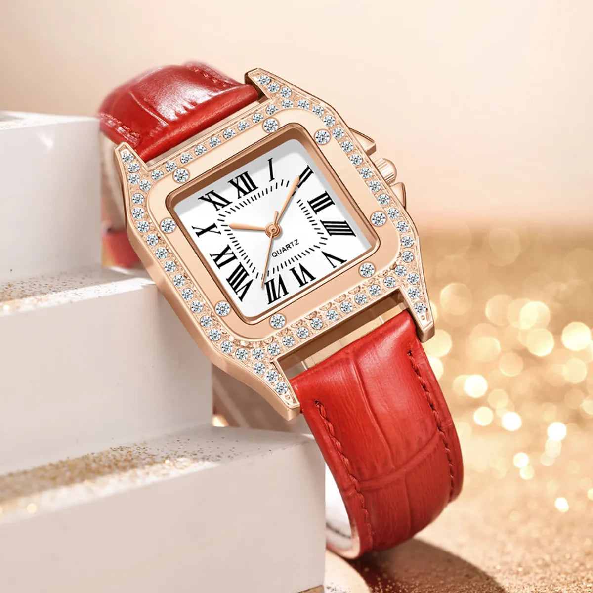 Lady Square Buckle Quartz Women'S Watches