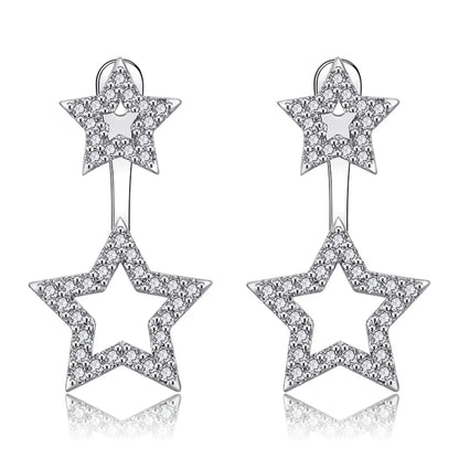 Lady Star Copper Plating Inlay Zircon Ear Studs 1 Pair