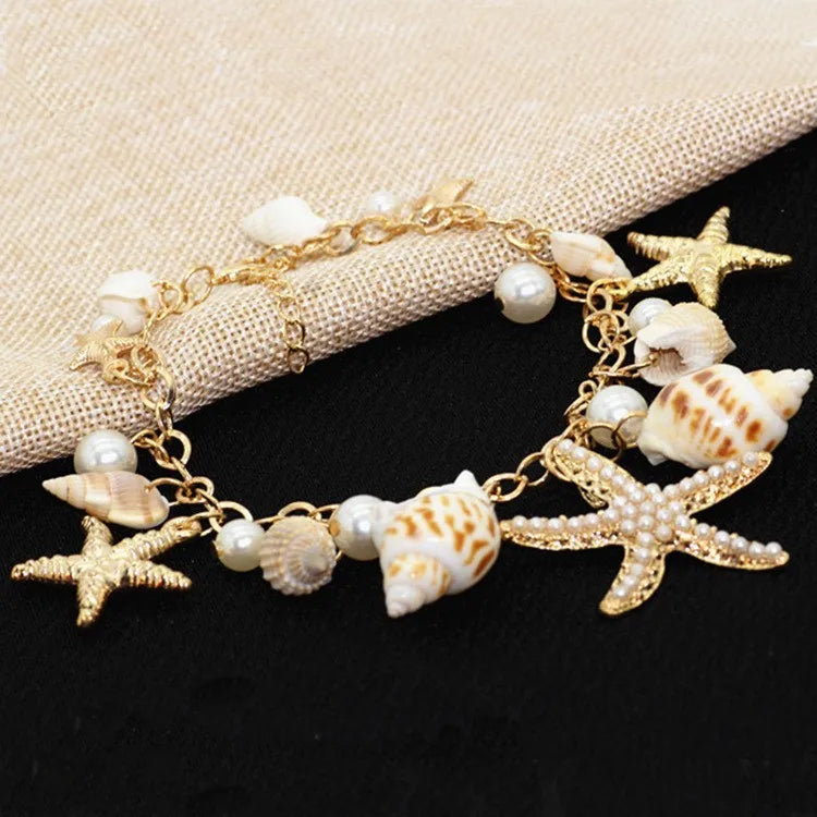 Lady Starfish Shell Seed Bead Shell Wholesale Bracelets