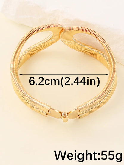 Lady Streetwear Geometric Iron Stoving Varnish Women'S Bangle