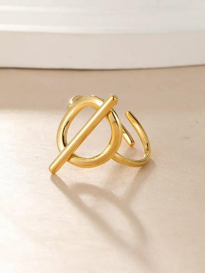 304 Stainless Steel 14K Gold Plated Lady Streetwear Plating Geometric Open Rings