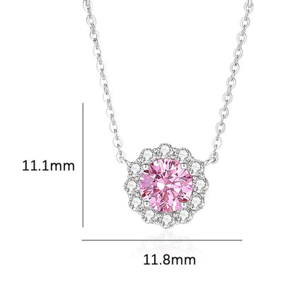 Lady Sun Flower Sterling Silver Plating Inlay Zircon Pendant Necklace