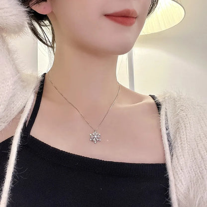 Lady Sweet Heart Shape Flower Fish Tail Imitation Pearl Alloy Inlay Rhinestones Women'S Necklace