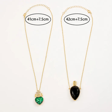 Lady Sweet Korean Style Heart Shape Crown Acrylic Artificial Gemstones Alloy Wholesale Pendant Necklace