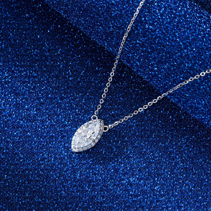 Lady Vacation Shiny Oval Solid Color Sterling Silver Plating Inlay Zircon White Gold Plated Rhodium Plated Silver Plated Necklace