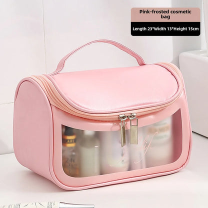 Large Capacity PVC Transparent Cosmetic Bag Portable Pillow Bag Cosmetic Storage Bag Transparent Travel Wash Bag