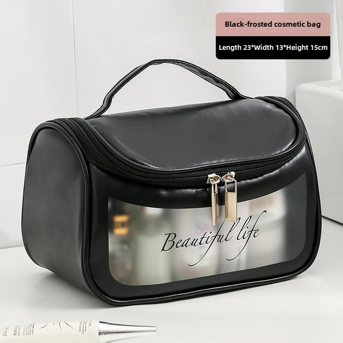 Large Capacity PVC Transparent Cosmetic Bag Portable Pillow Bag Cosmetic Storage Bag Transparent Travel Wash Bag