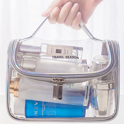 Large Capacity PVC Transparent Cosmetic Bag Portable Pillow Bag Cosmetic Storage Bag Transparent Travel Wash Bag