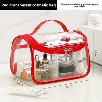 Large Capacity PVC Transparent Cosmetic Bag Portable Pillow Bag Cosmetic Storage Bag Transparent Travel Wash Bag