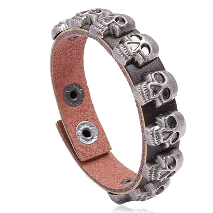 Leather Fashion Geometric Bracelet  (Red) Nhpk1402-Red