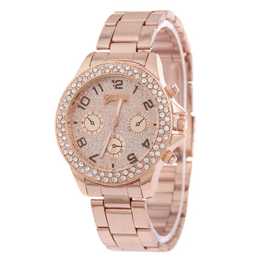 Leisure Ordinary Glass Mirror Alloy Watch (Rose Alloy) Nhsy0571