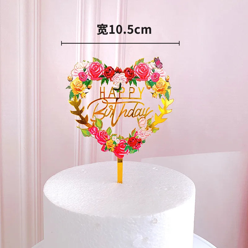 Valentine'S Day Mother'S Day Birthday Letter Arylic Birthday Engagement Cake Decorating Supplies 1 Piece