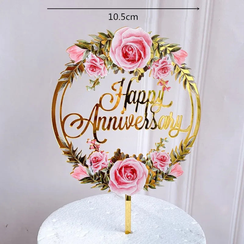 Valentine'S Day Mother'S Day Birthday Letter Arylic Birthday Engagement Cake Decorating Supplies 1 Piece