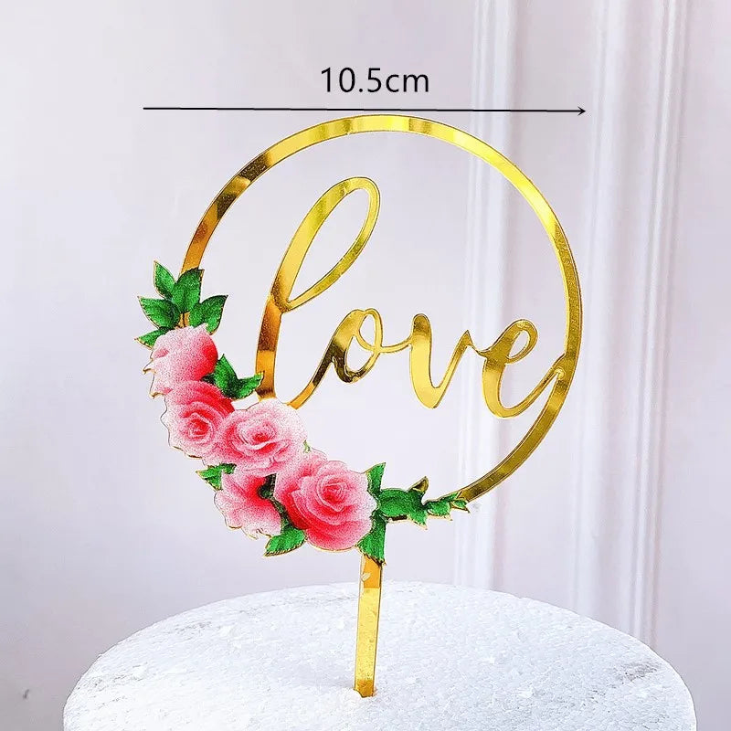 Valentine'S Day Mother'S Day Birthday Letter Arylic Birthday Engagement Cake Decorating Supplies 1 Piece