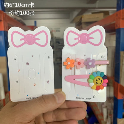 Long Children'S Hairpin Cartoon Bow Jewelry Packaging Cardboard