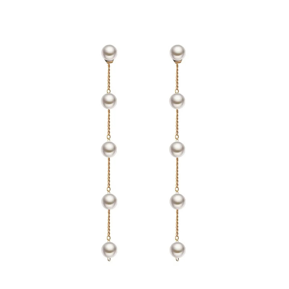 Long Pearl Tassel Earrings