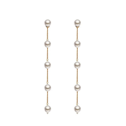 Long Pearl Tassel Earrings