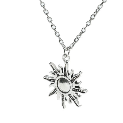 Long Sun Moon Single Layer Alloy Necklace