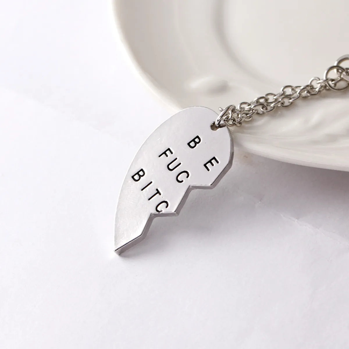 Love Drop Oil Alphabet Necklace Clavicle Chain Love Splicing Good Friend Necklace Wholesale Nihaojewelry