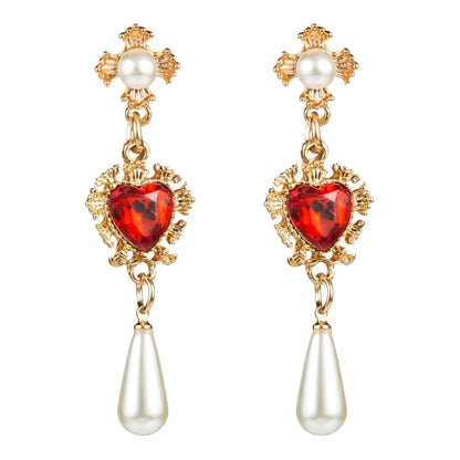 Fashion Water Droplets Diamond Alloy Artificial Gemstones Earrings